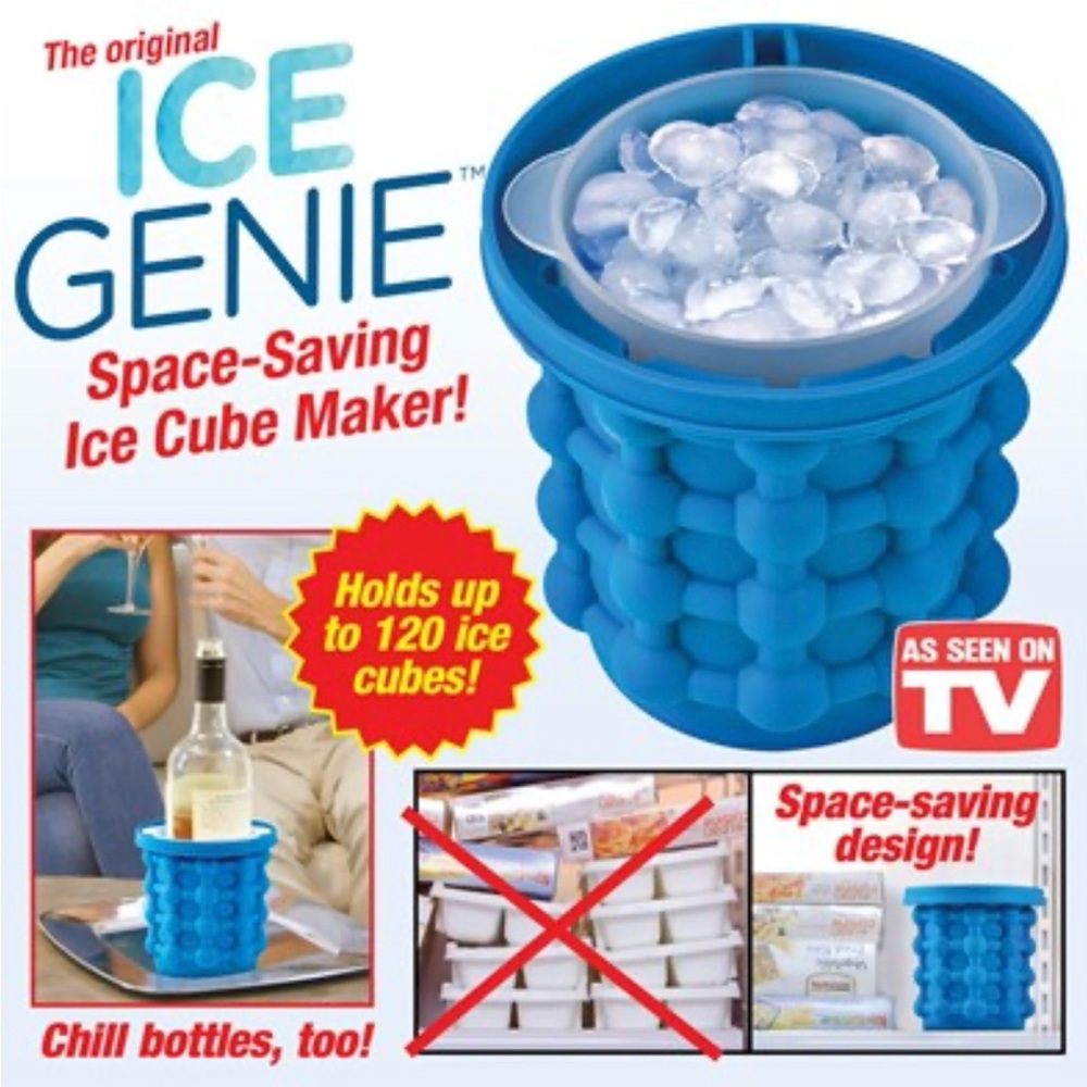 NWT Ice Genie Ice Cube Maker & Storage As Seen on TV HTF